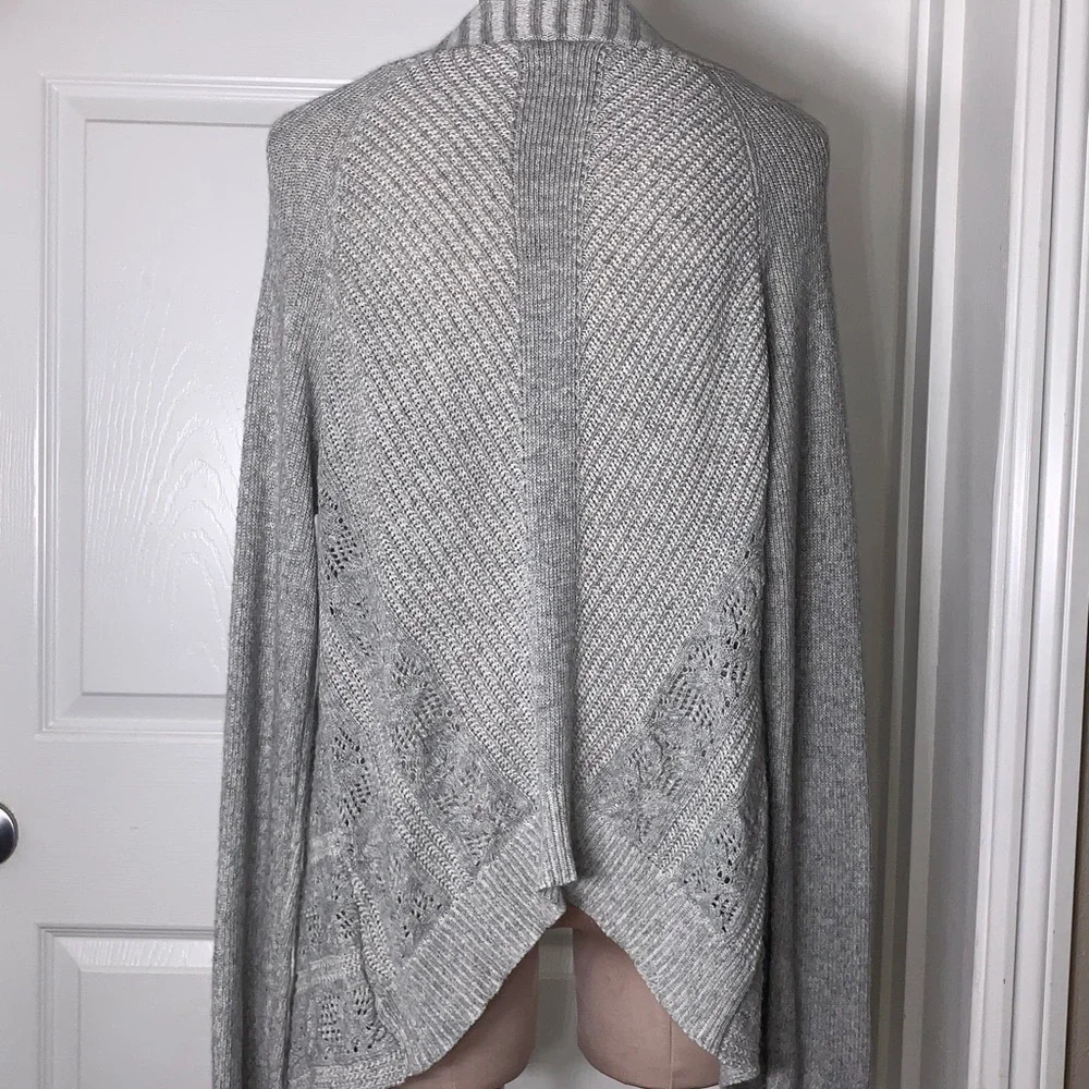 Moth by Anthropologie Gray Waterfall Knot Sweater